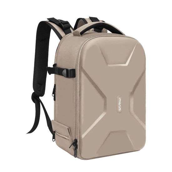 Picture of MOSISO Camera Backpack, DSLR/SLR/Mirrorless Photography Camera Bag Full Open Waterproof Hardshell Case with Insert&Tripod Holder&Laptop Compartment Compatible with Canon/Nikon/Sony, Camel