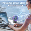 Picture of KinYiLO Mini USB Desk Fan, Small Tablet Fan for Home Office Dorm Desktop, Stepless Speeds Quiet Operation, Personal Cooling Fan USB Powered, for Office Dorm Laptop Computer, Gray+Purple