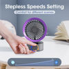 Picture of KinYiLO Mini USB Desk Fan, Small Tablet Fan for Home Office Dorm Desktop, Stepless Speeds Quiet Operation, Personal Cooling Fan USB Powered, for Office Dorm Laptop Computer, Gray+Purple