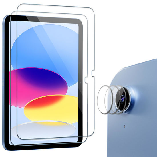 Picture of ProCase 2+3 Pack Tempered Screen Protector for iPad 10th Generation with Camera Lens Protector, Protective Glass Film Guard for 10.9” iPad 10 Gen 2022