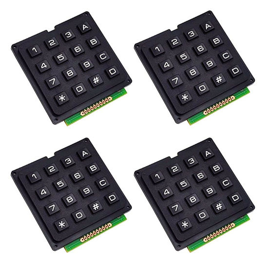 Picture of SazkJere 4PCS 4x4 Matrix Keypad 16 Keyboard Module External Keypad Board for Microcontroller (16Key)