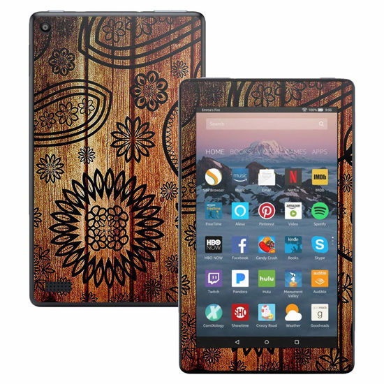 Picture of MightySkins Skin Compatible with Amazon Kindle Fire 7 (2017) - Wooden Floral | Protective, Durable, and Unique Vinyl Decal wrap Cover | Easy to Apply, Remove, and Change Styles | Made in The USA