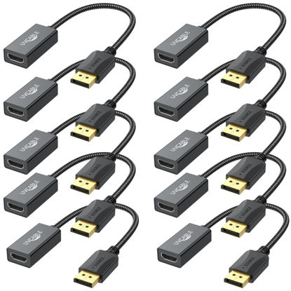 Picture of DisplayPort to HDMI Adapter 4K, 10-Pack, Display Port DP to HDMI Adapter Cable Male to Female Compatible with Computer, Monitor, TV, Projector