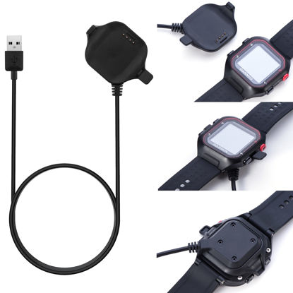 Picture of FitTurn Compatible with Garmin Forerunner 25 Charger Charging Clip Size Small Replacement USB Charger Adapter Charge Cord Charging Cable Clip For Garmin Forerunner 25 GPS Running Watch Small For Women