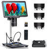 Picture of TOMLOV TriL110 10.1" 3 Lens 2K HDMI Digital Microscope 2500X, Coin Microscope Magnifier for Entire Coins with IPS Screen, LCD Soldering Microscope for Adults, 14 LED Lights, PC/TV Compatible, 64GB