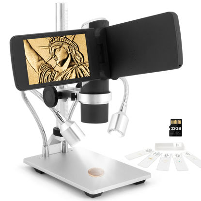 Picture of Andonstar AD203 Digital Coin Microscope for Error Coins with Metal Stand&Led Light, Handheld Portable USB Microscope Kit for Kids&Adults, 4" LCD Screen, Photo/Video Capture, Windows/Mac PC Compatible