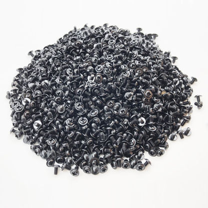 Picture of Bfenown 100 pcs M3x5 Black Round Head PC Mounting Computer Screws Computer Case Fixed Motherboard Screw