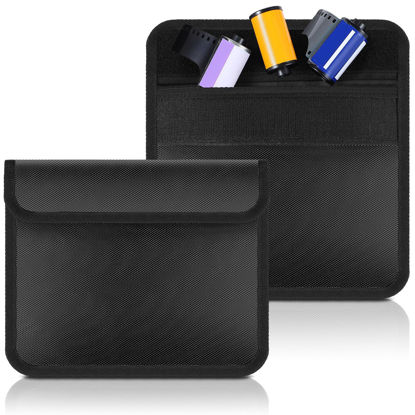 Picture of Cosblank 2 Pieces Filmguard Bag Waterproof Storage Carrying Case Bag Xray Proof Bags Film X-Ray Protector Bag Radiation-resistant Bag for Photographers Tourists Travelers, Black(711-12B Medium)
