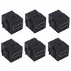 Picture of VCE HDMI Keystone Jack 6-Pack, 4K HDMI Female to Female Adapter HDMI Coupler Snap-in for Keystone Wall Plate, Black
