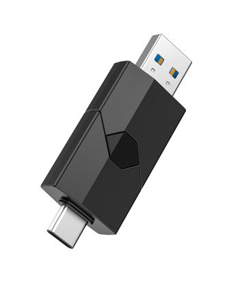 Picture of RAOYI 256GB USB C Flash Drive 2 in 1 Type C + USB 3.0 Flash Drive Dual OTG Retractable Type-C Thumb Drive Portable USB-C Memory Stick for iPhone 15 iPad Pro Android Smartphone Tablet PC (Black)