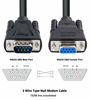 Picture of DTech DB9 RS232 Serial Cable Male to Female Extension Null Modem Cord Cross TX/RX line for Data Communication (6 Feet, Black)