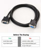 Picture of DTech DB9 RS232 Serial Cable Male to Female Extension Null Modem Cord Cross TX/RX line for Data Communication (6 Feet, Black)