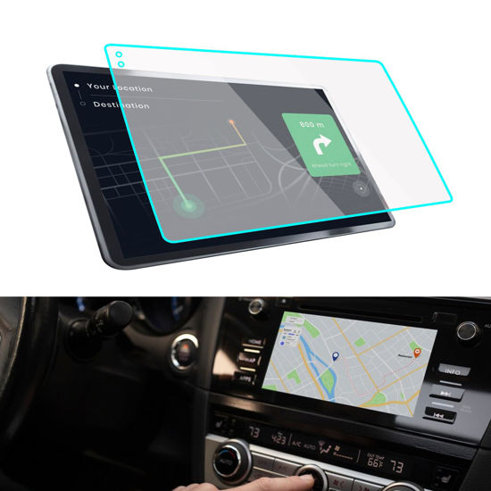 Picture of Lecctso Car Navigation Screen Protector, Car Screen Tempered Glass Protector, Car Touchscreen Protector, Car Interior Accessories Universal for Most Cars (Transparent HD, 10.1inches)