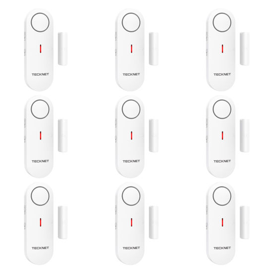 Picture of TECKNET Door Alarms for Kids Safety, Window Alarm Pool Alarms Door Alarm for Home Security, 2-in-1 Alarm & Chime, 3-Level Volume Control, Wireless Alarm for House Hotel Cars Sheds Caravans (9 Pack)
