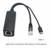 Picture of ANVISION 4-Pack 5V PoE Splitter, USB Type C, 48V to 5V 2.4A, IEEE 802.3af Compliant, 10/100Mbps