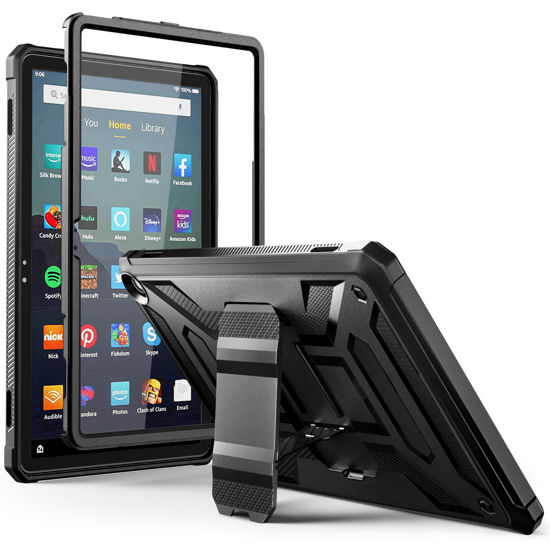 Picture of All-New Amazon Fire Max 11 Tablet case (13th Generation, 2023 Release), DJ&RPPQ Full Body Rugged Hands-Free Viewing Stand Back Cover with Screen Protector, Incompatible with iPad Samsung - Black