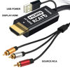Picture of RCA to HDMI Cable 3FT with IC, 3-RCA AV to HDMI Male Cable Video Audio Component Converter Adapter 1080P Cable for TV HDTV DVD