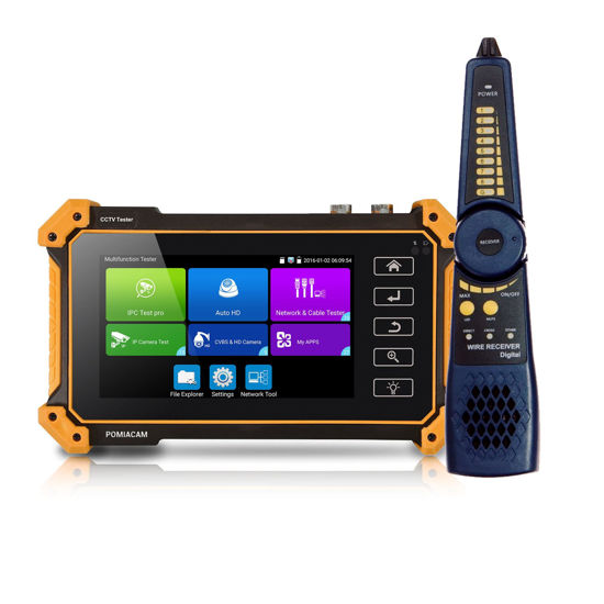 Picture of IP Camera Tester Monitor, 8MP AHD CVI TVI SDI CVBS IP Camera Test,4K HD Display Video Monitor 5inch IPS Touch Screen IPC Tester Support POE PTZ RS485 HDMI & VGA Input DC12V Output