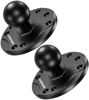 Picture of VAZESWIN 2 PCS 1" Ball Mount with Aluminum Alloy Round Plate, Universal Electronic Device Mounting Base with AMPS Hole for Garmin, Lowrance, Humminbird, for RAM Mount, Scotty B Size Double Socket Arm