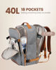 Picture of LOVEVOOK Carry on Backpack, 40L Travel Backpack as Personal Item Flight Approved, Waterproof Large 17inch Laptop Backpack Luggage Daypack Business Weekender Overnight with 3 Packing Cubes, Grey-Brown