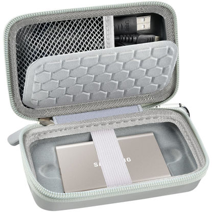 Picture of Case Compatible with Samsung T7/ T7 Touch Portable SSD 1TB 2TB 500GB USB 3.2 External Solid State Drive, Travel Carrying Storage Organizer Fits for USB Cables and More Accessories (Grey)