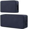 Picture of dealcase Travel Electronics Cable Organizer Bag Accessories Bag,Canvas Waterproof Universal Electronics/Accessories Multifunction Carrying Case Gadgets Bag Pouch 2 pieces,Navy Blue(Small+Big)