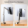 Picture of HIBORI iPad Mount for Desk Aluminum Alloy Tablet Stand Foldable Overhead Arm Holder Mount Fits for 4.7-15.6" Screen Phone,Kindle,Fire HD,Monitor,iPad,Galaxy Tab Series (Silver)