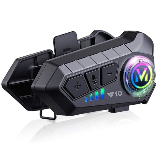 Picture of ORZDOTMN Motorcycle Helmet Bluetooth Headset, Bluetooth 5.3 Headphone, 1000mAh Battery, Smart Noise Reduction, HiFi Level Sound Quality, IPX6 Waterproof, Compatible with All Helmets