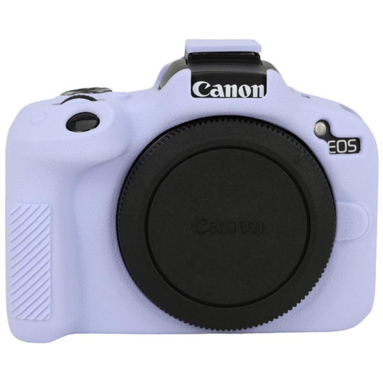 Picture of Case for Canon EOS R50, EOS R50 Camera Silicone Protective Case, Lightweight, Anti-Scratch Slim Fit Soft Skin, EOS R50 Accessories, AEXUTDA Bag for EOS R50 Mirrorless Vlogging Camera - Purple