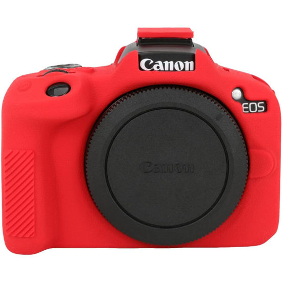 Picture of Case for Canon EOS R50, EOS R50 Camera Silicone Protective Case, Lightweight, Anti-Scratch Slim Fit Soft Skin, EOS R50 Accessories, AEXUTDA Bag for EOS R50 Mirrorless Vlogging Camera - Red