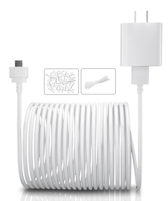 Picture of Itramax 15 FT Blink Mini Charger Cable with Wall Adapter(1 Pack),Charger Brick and Micro USB End Camera Charging Extension Cord Wire, Waterproof Long Power Supply Cables for Blink Security,15FT