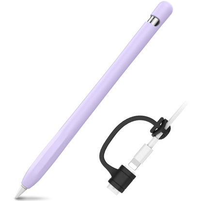 Picture of AHASTYLE Anti-Slip Case Sleeve Silicone Protective Skin [ Added Cable Adapter Tether Kit] Compatible with Apple Pencil 1st Generation
