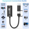 Picture of Tihokile 4K HDMI Capture Card, Video Capture Card, 4K HDMI to USB 3.0 Type C 1080P 60FPS for Meeting/Gaming/Live Streaming Windows/Mac OS System with USB C Adapter to Adjust PS4/5, Switch, Xbox