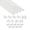 Picture of D-Line 157in Cord Cover Kit, Self-Adhesive Wire Hiders, Paintable Cable Raceway to Hide Wires on Wall, Electrical Cable Management - 10x 15.7 Lengths & 19 Accessories - 1.18" (W) x 0.59" (H) - White