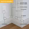 Picture of D-Line 157in Cord Cover Kit, Self-Adhesive Wire Hiders, Paintable Cable Raceway to Hide Wires on Wall, Electrical Cable Management - 10x 15.7 Lengths & 19 Accessories - 1.18" (W) x 0.59" (H) - White
