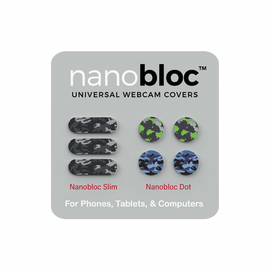 Picture of Eyebloc Nanobloc Universal Webcam Covers - Privacy Protection Accessory, No Residue Application - Dots and Bars, 7 Pieces - Camo