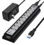 Picture of USB Hub 10-Ports, USB Hub Extender Network Splitter Adapter Fast Charging/Data Transfer with Powered, for MacBook, PC, Laptop, Mice, Keyboards