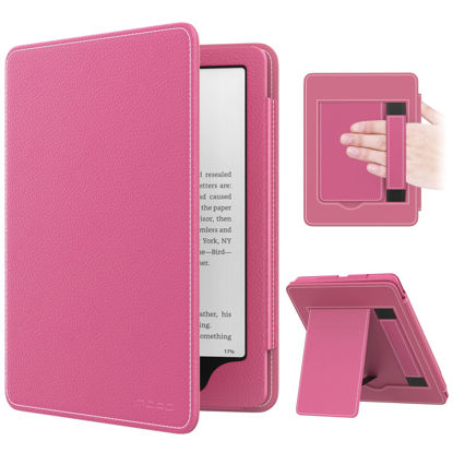 Picture of MoKo Case for 7"/6.8" Kindle Paperwhite(12th/11th Generation-2024/2021) and Kindle Colorsoft Signature Edition, Slim PU Shell Cover Case with Auto-Wake/Sleep for Kindle Paperwhite 2024, Magenta