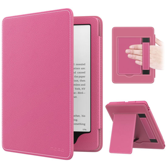 Picture of MoKo Case for 7"/6.8" Kindle Paperwhite(12th/11th Generation-2024/2021) and Kindle Colorsoft Signature Edition, Slim PU Shell Cover Case with Auto-Wake/Sleep for Kindle Paperwhite 2024, Magenta