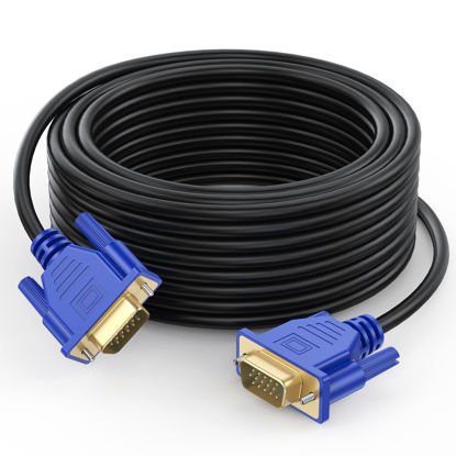 Picture of UVOOI VGA to VGA Cable 50FT, VGA Computer Monitor Cable 50 Feet HD15 VGA Cord 1080P for PC Laptop TV Projector