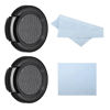 Picture of PATIKIL 28mm Lens Cap, 2 Pack Sides Pinch Snap Camera Lens Cover for Front Lens with Cloth, Suitable for 28mm Thread Universal DSLR Lenses, Black for Nikon, for Fujifilm, for Pentax