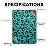 Picture of Carbon Fiber Tablet Skin Compatible with Amazon Kindle Paperwhite 12th (2024) - Teal Leopard - Premium 3M Vinyl Protective Wrap Decal Cover - Easy to Apply | Crafted in The USA by MightySkins