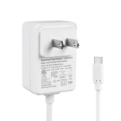 Picture of SunFounder 27W PD Power Supply for Raspberry Pi 5, 5.1V 5A GaN 1.2m 3.6ft USB-C Changer Adapter for Raspberry Pi 5 8G/4G/2G/Raspberry Pi 4/Pironman 5 (ETL Listed)