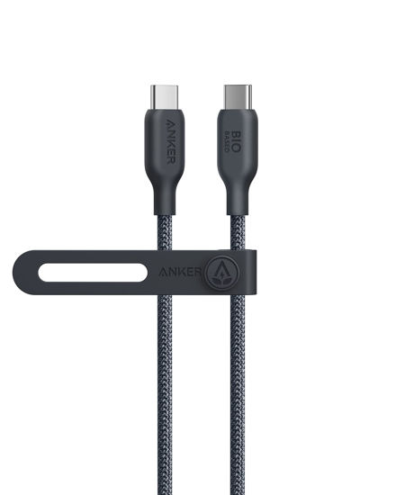Picture of Anker USB C to C Cable (240W, 3 ft), Bio-Braided Fast Charge Cable for iPhone 15/15 Pro, MacBook Pro 2020, iPad Pro 2020, iPad Air 4, Samsung Galaxy S23+/S23 Ultra,(Phantom Black)