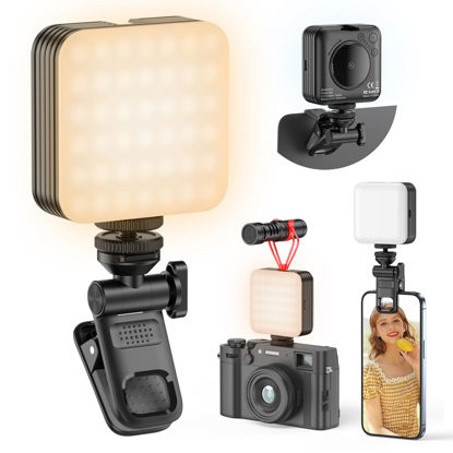 Picture of 80 LED Selfie Light, Phone Light with Clip & 1/4 in Screw Hole, Portable Light with 3 Light Modes, Rechargeable Clip Fill Video Conference Light Selfie Panel Light for Phone/Camera/iPad/Laptop/TikTok
