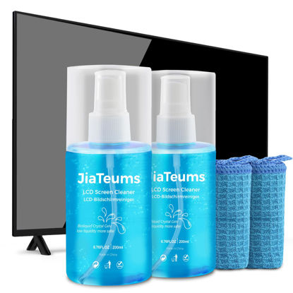 Picture of JiaTeums Car Screen Cleaner, Non-Drip Laptopn Cleaning Spray with Wipe Cloth for CD LCD LED Computer Phone Electronic, Monitor, Glasses (200 ml/6.7oz x2)