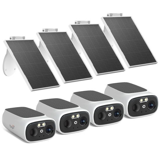Picture of ELECCTV 2K Solar Camera Outdoor Wireless, 2.4/5 Ghz WiFi Cameras for Home Security,130°-Wide View,Color Night Vision, IP65 Waterproof,2-Way Audio,Cloud/SD, Support Alexa