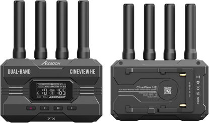 Picture of Accsoon CineView HE Wireless HDMI Transmitter Receiver, Dual-Band Transmission, 1080p60fps Transmission up to 1200ft 60ms Low Latency, UVC Out, Support 4 Devices,Compatible with Cineview 2 SDI/SE/Quad