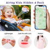 Picture of AirTag 4 Pack Hidden Case for Apple, Air Tag Holder Silicone GPS Tracker Case with Safety Invisible Pin AntiLost, for Children Elderly Clothes Shoe Backpack Luggage (Black White Pink Purple)