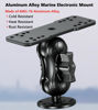 Picture of VAZESWIN Aluminum Alloy Fish Finder Mount with C Size 1.5'' Ball Rectangle Plate & Round Base, 3.5'' Short Arm Marine Electronic Mount Compatible with Garmin, Lowrance, Humminbird, Raymarine and More